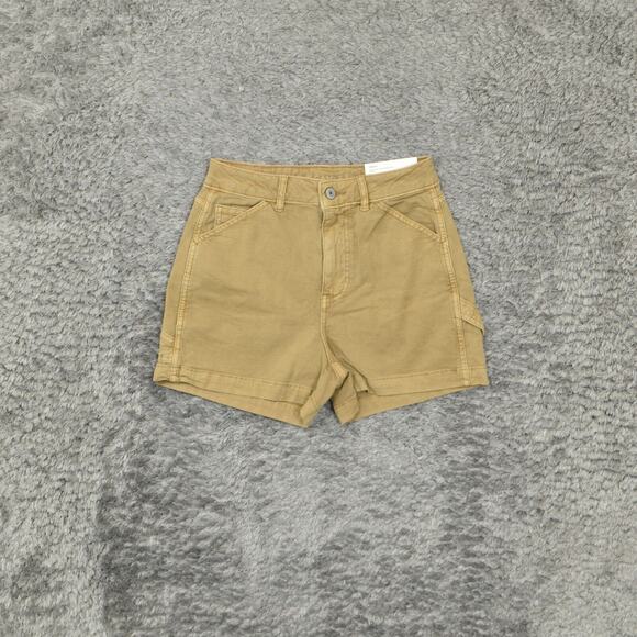 NEW American Eagle Women's Size 0 Boyfriend Shorts Beige Regular Cotton - Picture 8 of 8